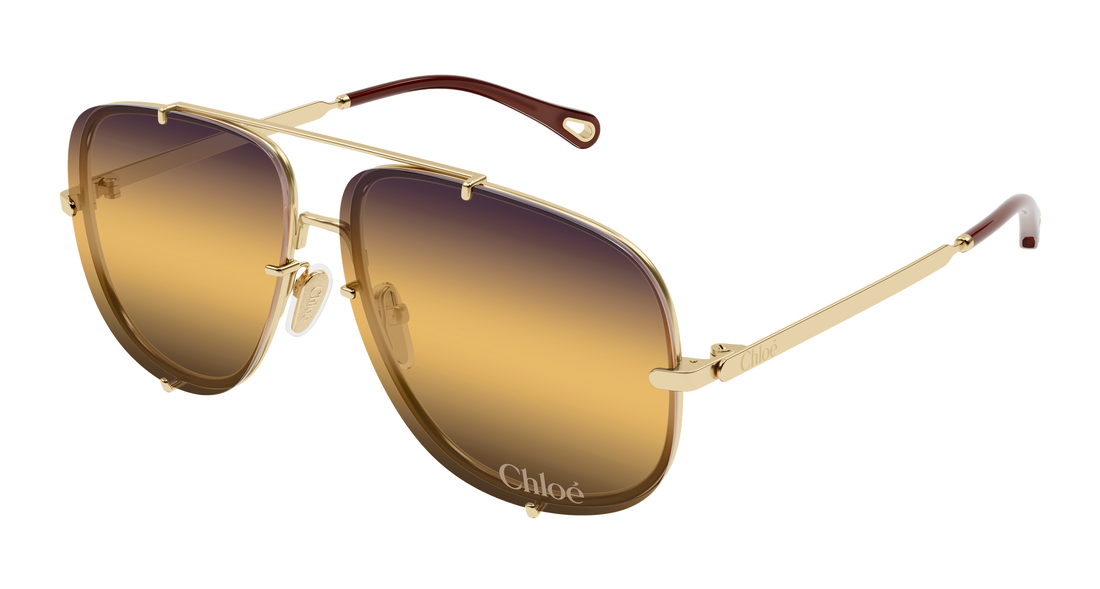 Sunčane naočale chloé ch0348s 004 dorado pilot/navigator femenino veličina 62mm - Glavni prikaz
