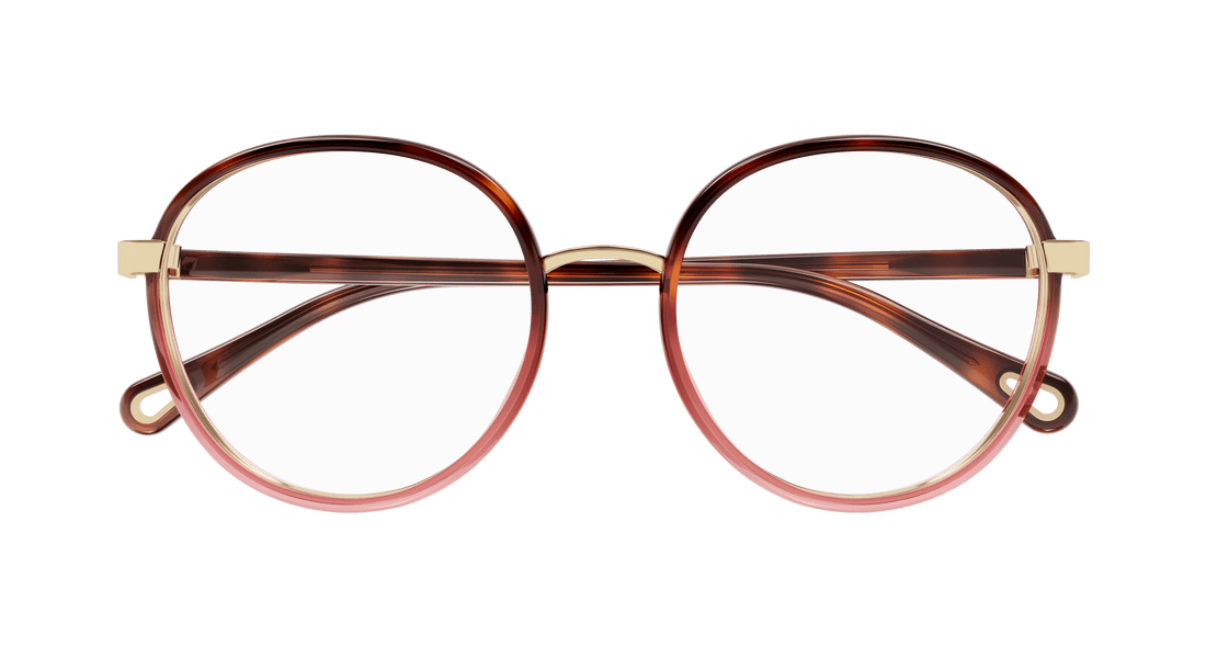 Óculos graduados chloé ch0033o 010 havana round femenino tamanho 51mm - Vista de detalhe