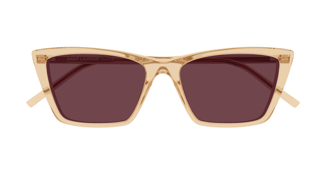 Óculos de sol saint laurent sl 737 mica thin 008 amarillo rectangular / squared femenino tamanho 54mm - Vista de detalhe