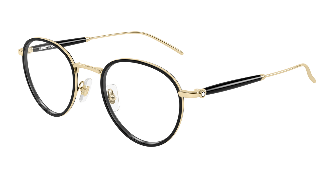 Dioptrijske naočale montblanc mb0442o 001 dorado round/oval/panthos masculino veličina 49mm - Glavni prikaz