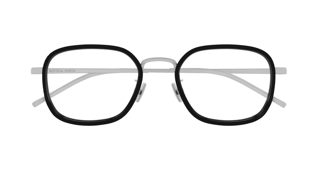 Occhiali da vista bottega veneta bv1427oa 001 plateado rectangular / squared unisex taglia 52mm - Vista dettagliata