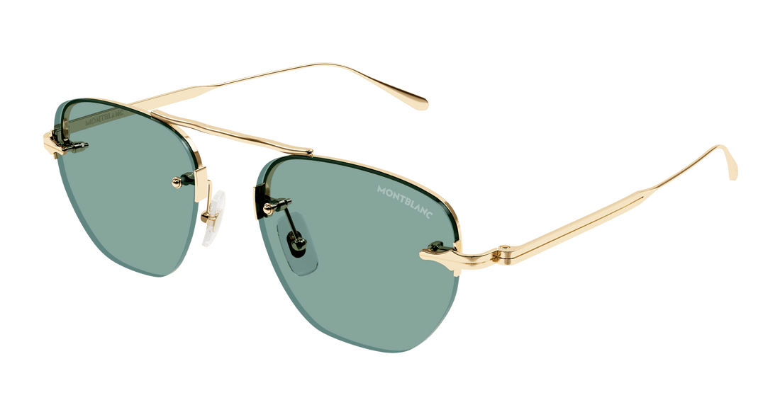 Gafas de sol montblanc mb0404s 003 dorado round masculino talla 52mm - Vista principal