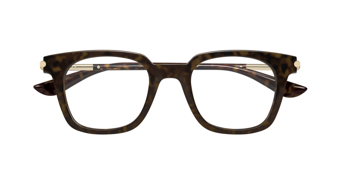 Brillen alexander mcqueen am0521o 002 havana rectangular / squared unisex größe 48mm - Detailansicht