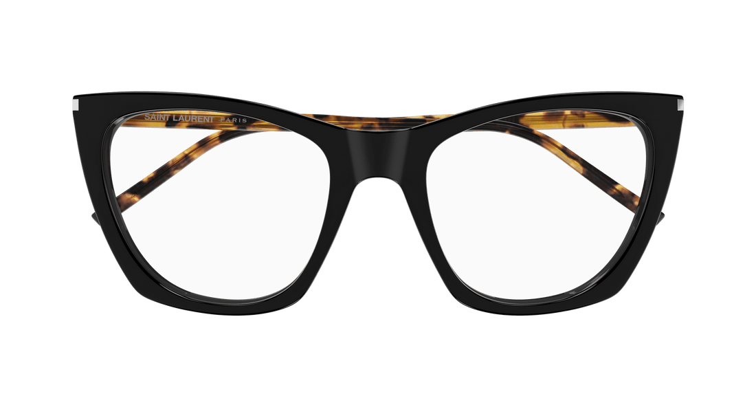 Óculos graduados saint laurent sl 214 kate thin opt 006 negro cat eye femenino tamanho 55mm - Vista de detalhe