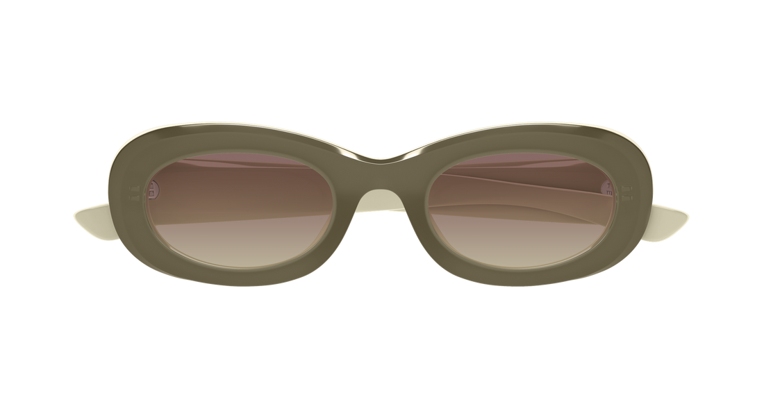 Occhiali da sole alexander mcqueen am0527sa 004 marron round/oval/panthos femenino taglia 53mm - Vista dettagliata