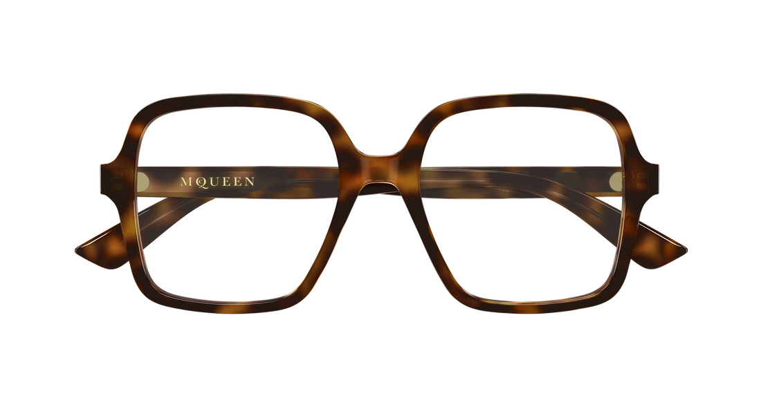 Brillen alexander mcqueen am0538o 002 havana rectangular / squared femenino größe 52mm - Detailansicht