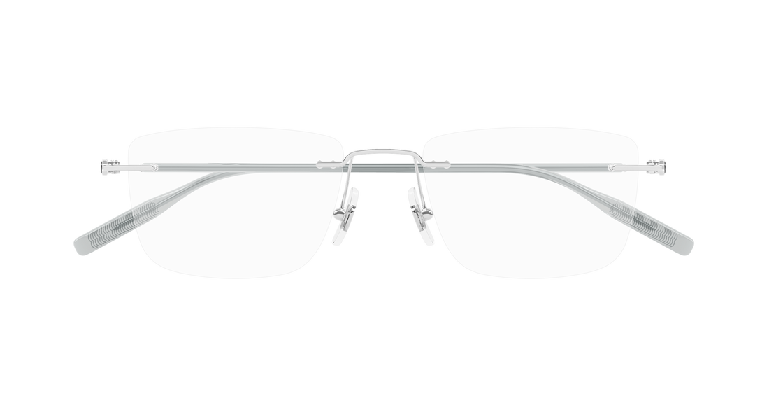 Occhiali da vista montblanc mb0431o 004 plateado rectangular / squared masculino taglia 53mm - Vista dettagliata