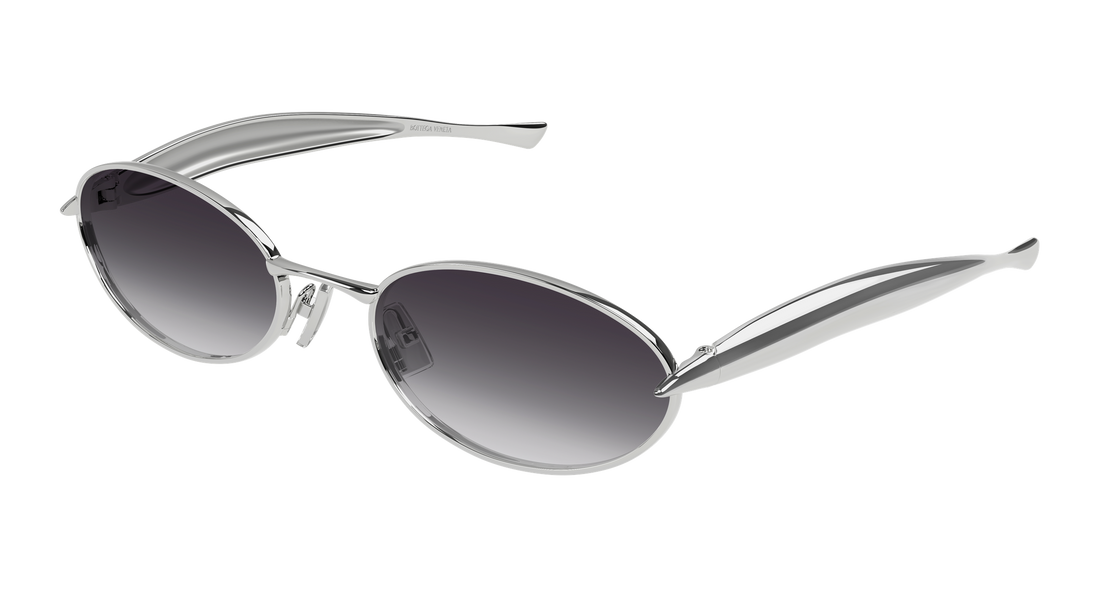 Zonnebrillen bottega veneta bv1386s 003 plateado round unisex maat 57mm - Hoofdaanzicht