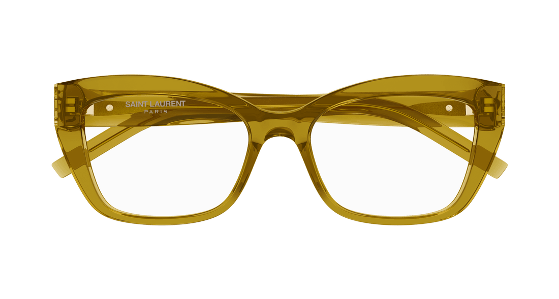 Óculos graduados saint laurent sl m117 006 verde cat eye femenino tamanho 53mm - Vista de detalhe