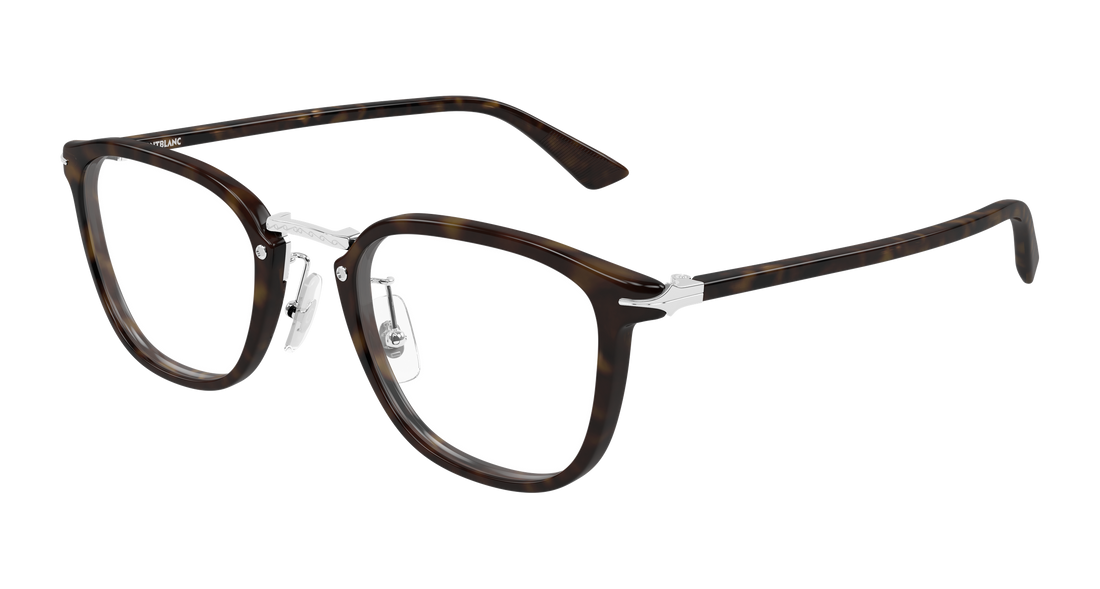 Glasögon montblanc mb0440oa 002 havana round/oval/panthos masculino storlek 50mm - Huvudvy