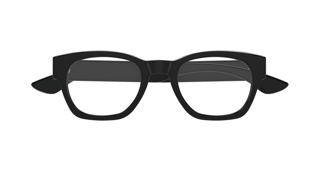 Brillen alexander mcqueen am0530o 005 negro round/oval/panthos masculino größe 52mm - Detailansicht