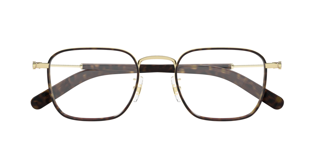 Gafas graduadas montblanc mb0424o 003 dorado rectangular / squared masculino talla 50mm - Vista de detalle