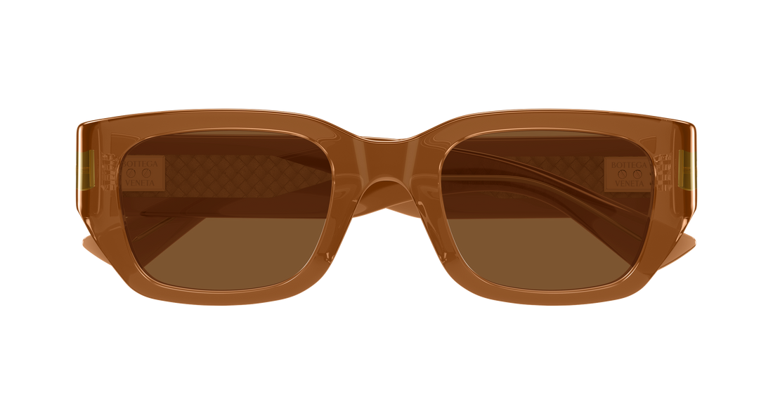 Óculos de sol bottega veneta bv1400s 003 marron rectangular / squared unisex tamanho 51mm - Vista de detalhe