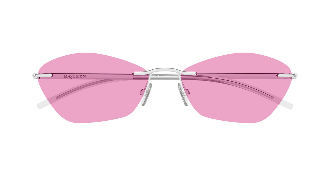 Occhiali da sole alexander mcqueen am0525s 004 plateado geometric unisex taglia 57mm - Vista dettagliata