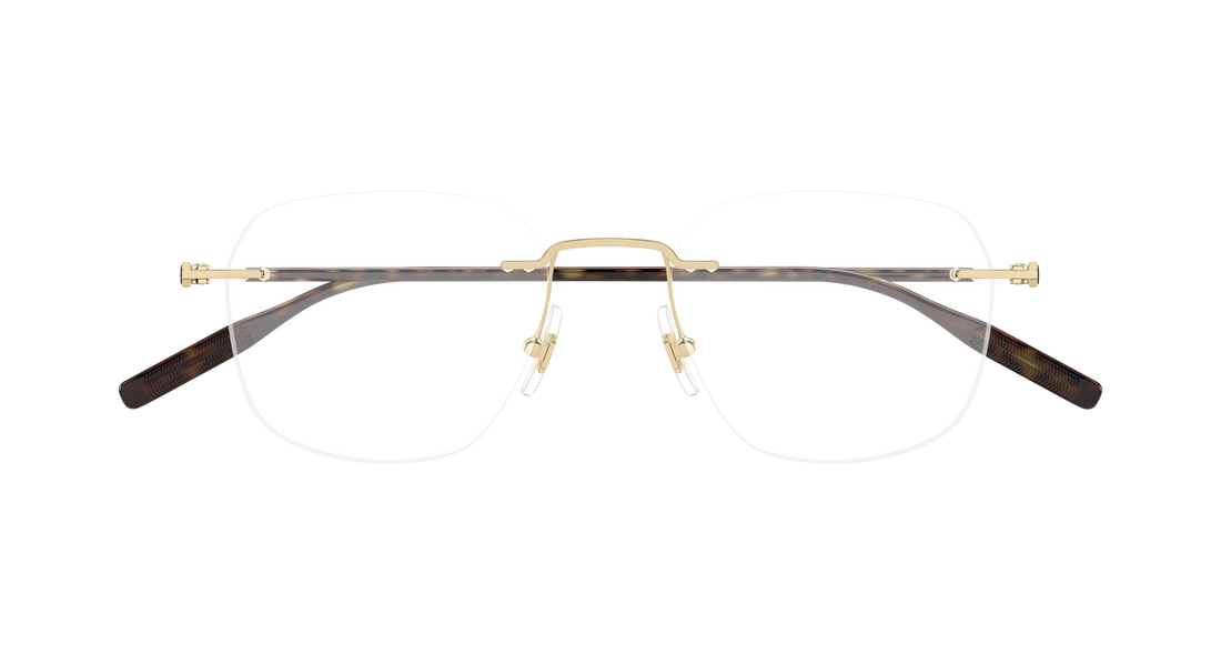 Occhiali da vista montblanc mb0430o 003 dorado round/oval/panthos masculino taglia 51mm - Vista dettagliata