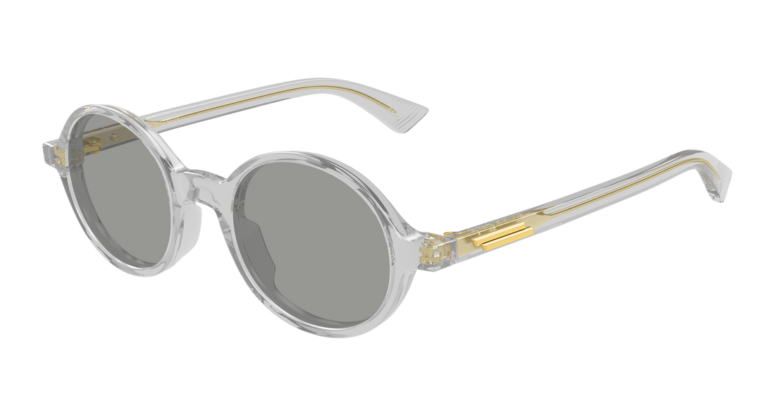 Óculos de sol bottega veneta bv1430s 004 gris round/oval/panthos unisex tamanho 48mm - Vista principal
