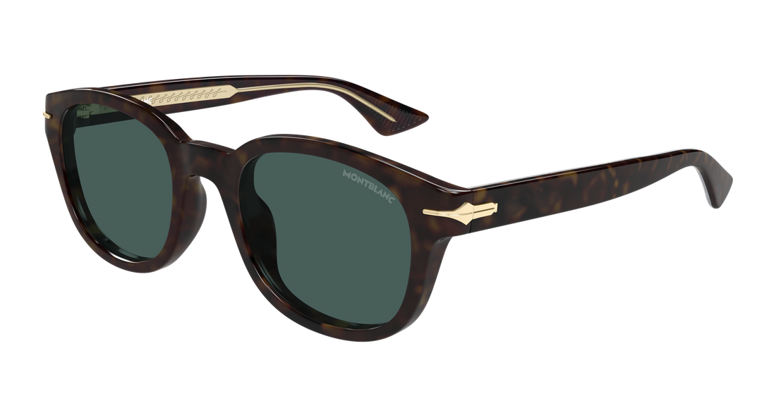 Óculos de sol montblanc mb0435s 002 havana round/oval/panthos masculino tamanho 51mm - Vista principal