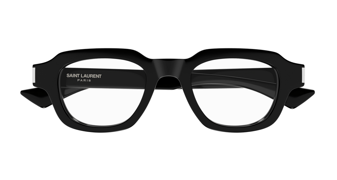 Óculos graduados saint laurent sl 791 opt 001 negro square unisex tamanho 48mm - Vista de detalhe