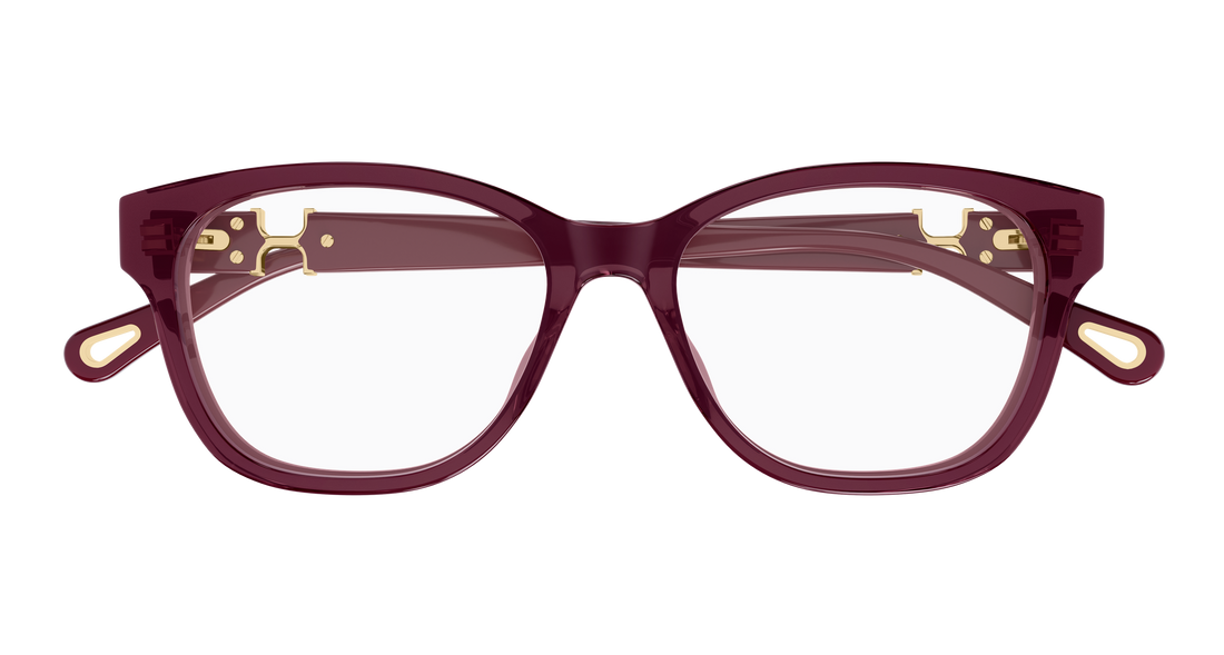 Briller chloé ch0336oa 005 burdeos cat eye femenino størrelse 53mm - Detaljeret visning