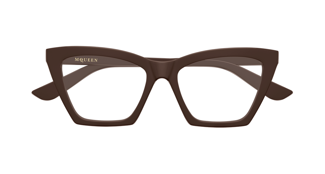 Gafas graduadas alexander mcqueen am0536o 003 marron cat eye femenino talla 54mm - Vista de detalle