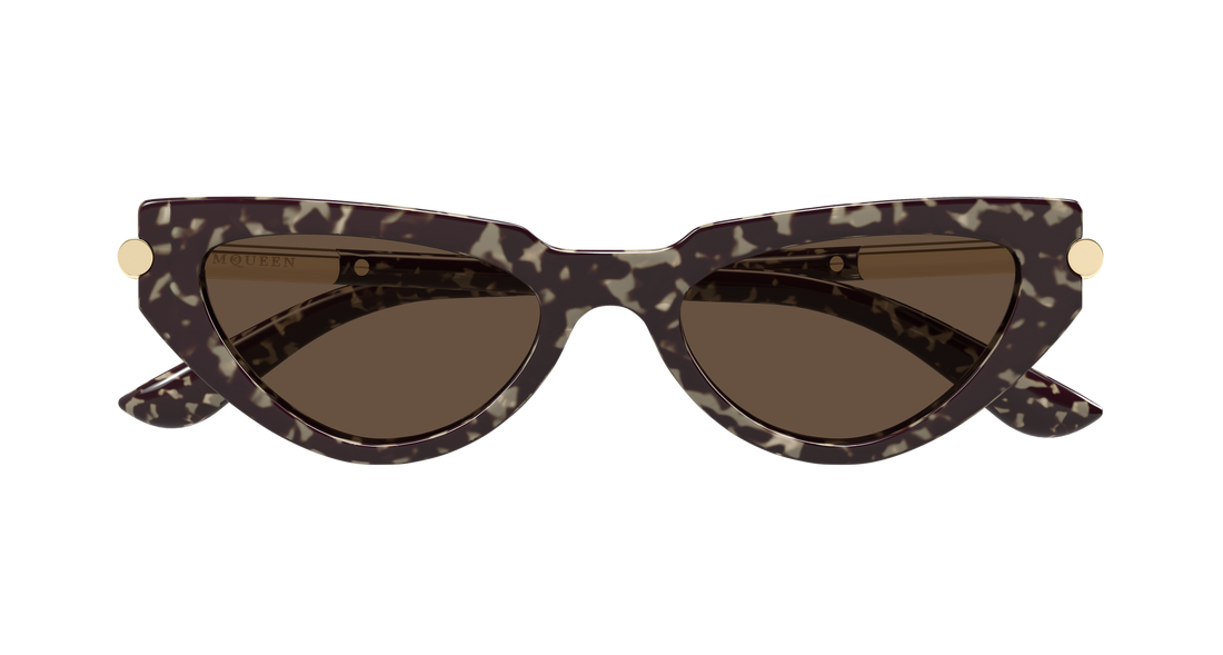 Occhiali da sole alexander mcqueen am0520s 002 havana cat eye femenino taglia 51mm - Vista dettagliata