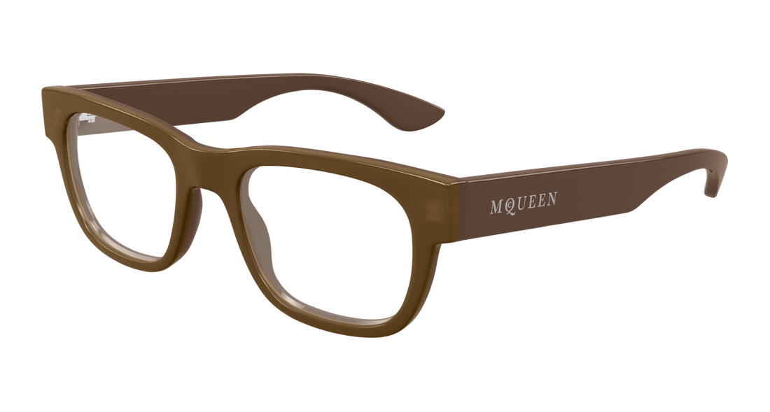 Brillen alexander mcqueen am0531o 003 marron rectangular / squared masculino größe 51mm - Hauptansicht