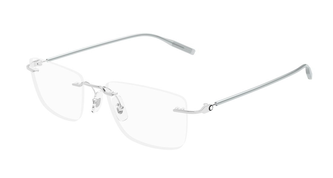 Occhiali da vista montblanc mb0431o 004 plateado rectangular / squared masculino taglia 53mm - Vista principale