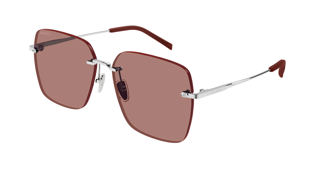 Óculos de sol gucci gg1955sa 003 plateado rectangular / squared femenino tamanho 60mm - Vista principal