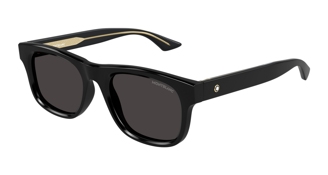 Zonnebrillen montblanc mb0421s 001 negro rectangular / squared masculino maat 53mm - Hoofdaanzicht