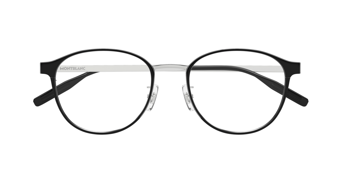 Óculos graduados montblanc mb0447oa 002 negro round/oval/panthos masculino tamanho 52mm - Vista de detalhe