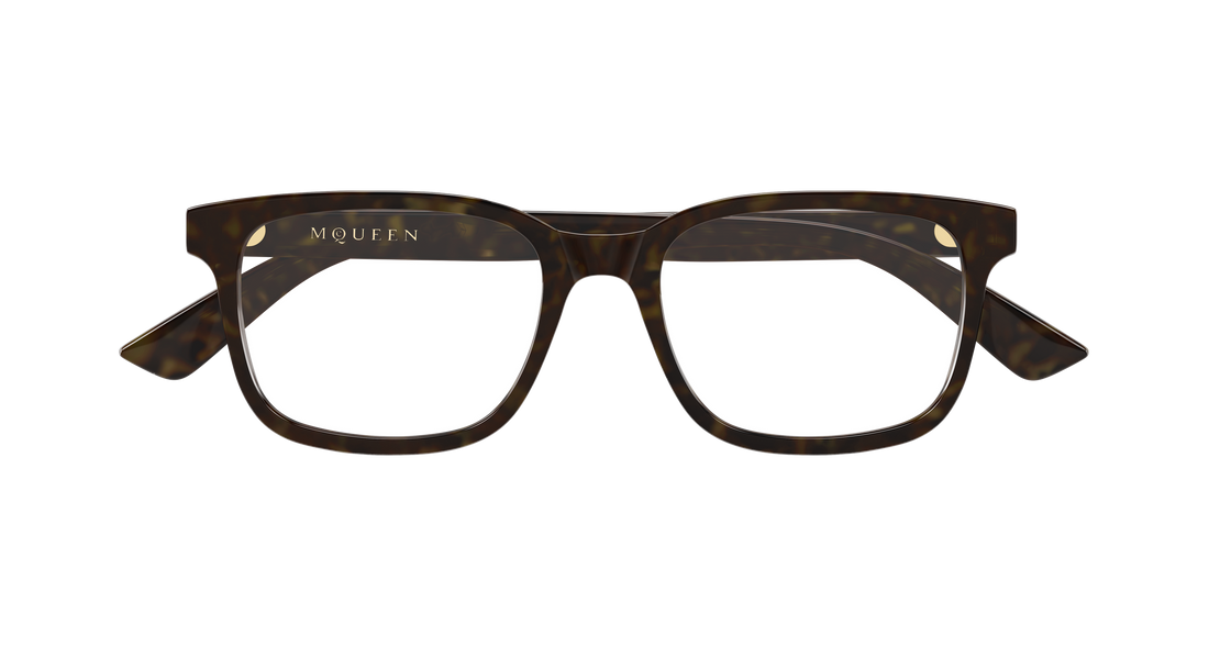 Brillen alexander mcqueen am0541o 008 havana rectangular / squared masculino größe 54mm - Detailansicht
