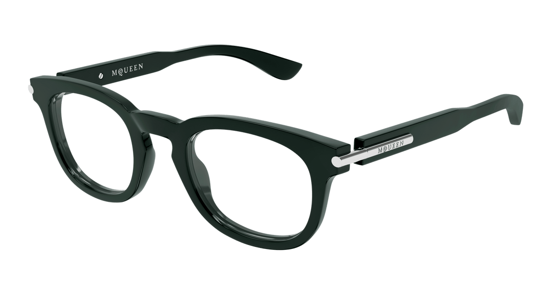 Óculos graduados alexander mcqueen am0498o 004 verde round masculino tamanho 48mm - Vista principal