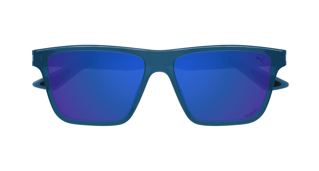 Sunglasses puma pu0484s 004 azul square masculino size 57mm - Detailed view