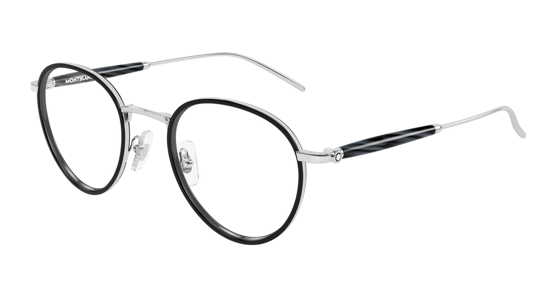 Occhiali da vista montblanc mb0442o 003 plateado round/oval/panthos masculino taglia 49mm - Vista principale