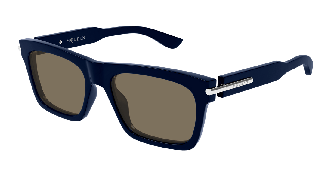 Óculos de sol alexander mcqueen am0495s 004 azul square masculino tamanho 55mm - Vista principal
