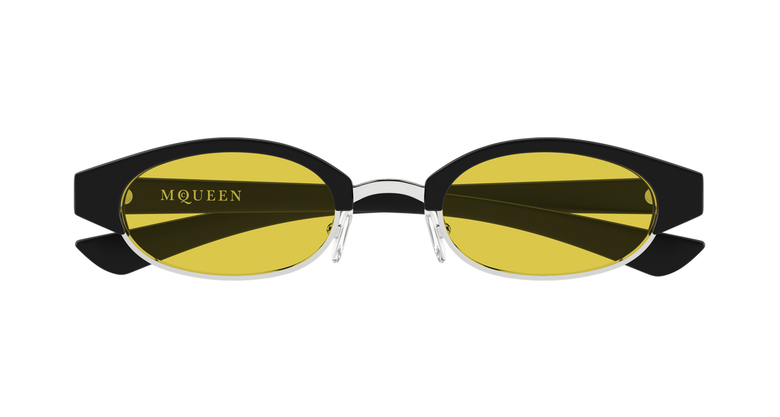 Gafas de sol alexander mcqueen am0534s 003 negro round/oval/panthos unisex talla 48mm - Vista de detalle