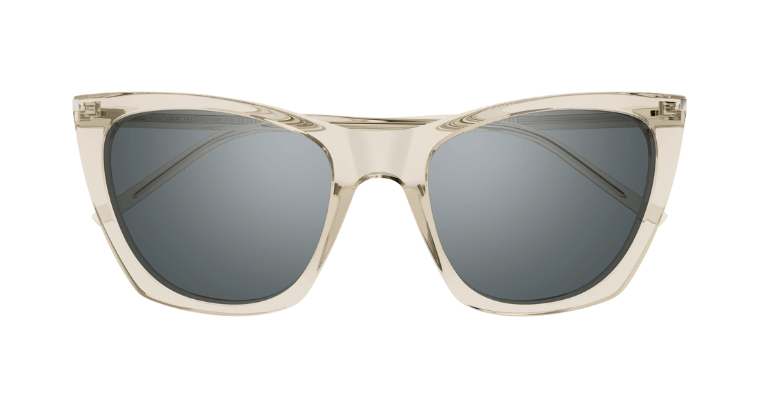 Óculos de sol saint laurent sl 214 kate thin 004 beige cat eye femenino tamanho 55mm - Vista de detalhe