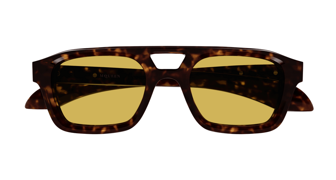 Occhiali da sole alexander mcqueen am0505s 002 havana pilot masculino taglia 52mm - Vista dettagliata