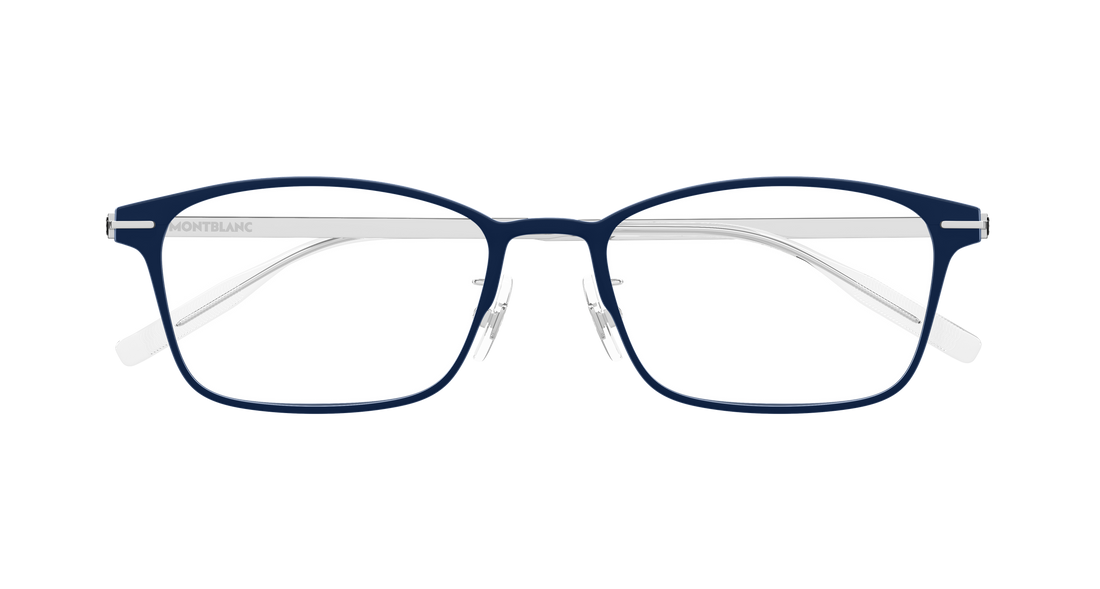 Óculos graduados montblanc mb0449oj 003 azul rectangular / squared masculino tamanho 54mm - Vista de detalhe