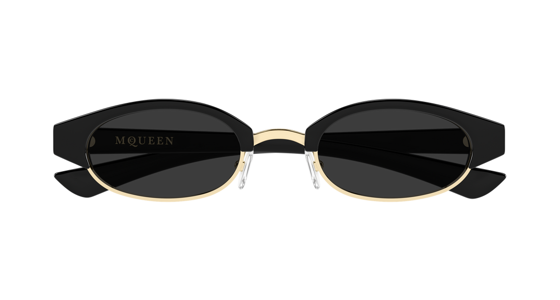 Occhiali da sole alexander mcqueen am0534s 001 negro round/oval/panthos unisex taglia 48mm - Vista dettagliata