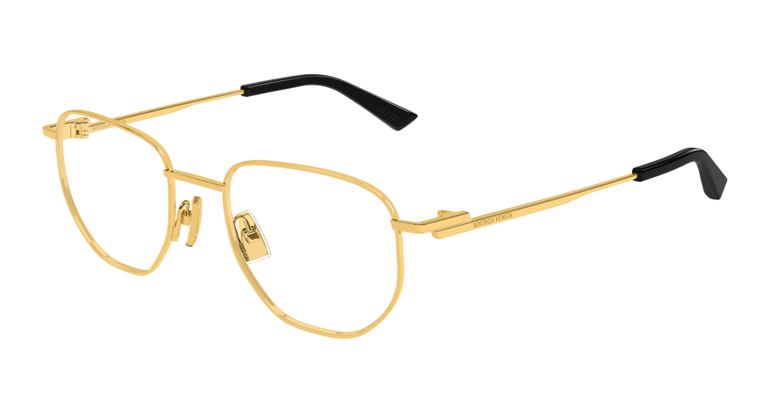 Brillen bottega veneta bv1301o 004 dorado round unisex maat 52mm - Hoofdaanzicht