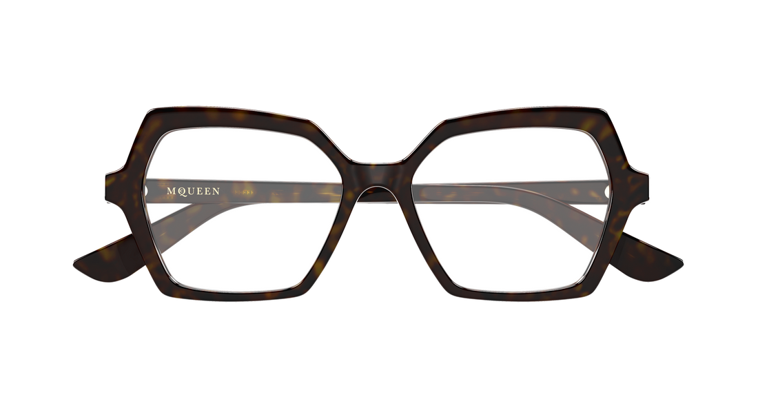 Brillen alexander mcqueen am0537o 002 havana geometric femenino größe 54mm - Detailansicht