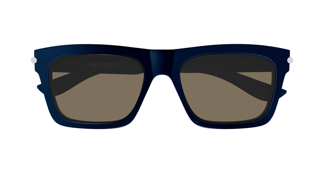 Óculos de sol alexander mcqueen am0495s 004 azul square masculino tamanho 55mm - Vista de detalhe