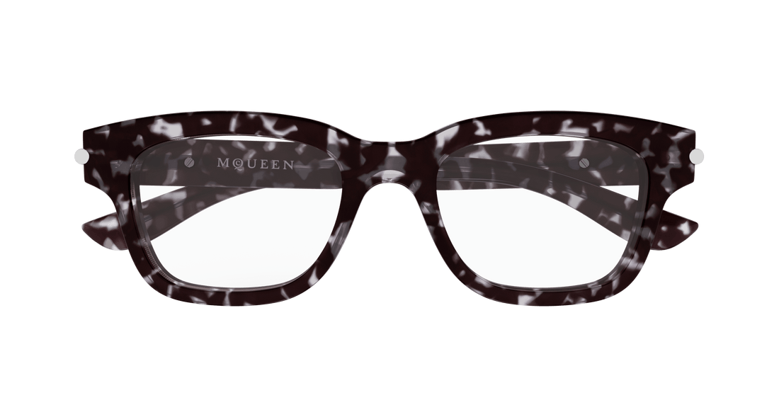 Brillen alexander mcqueen am0497o 006 havana square unisex größe 52mm - Detailansicht