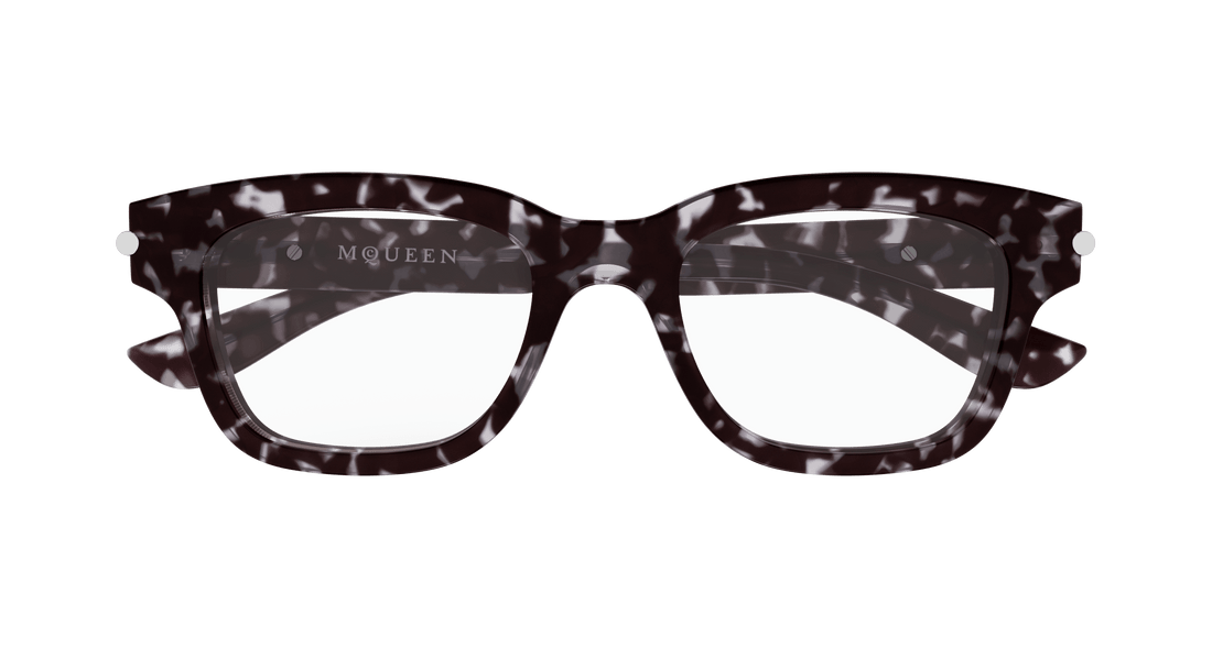 Óculos graduados alexander mcqueen am0497o 006 havana square unisex tamanho 52mm - Vista de detalhe