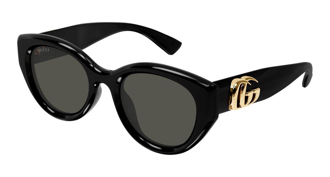 Óculos de sol gucci gg1976sk 001 negro round/oval/panthos femenino tamanho 52mm - Vista principal