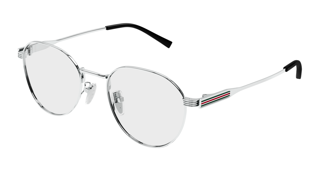 Occhiali da vista gucci gg1993ok 001 plateado round/oval/panthos masculino taglia 51mm - Vista principale
