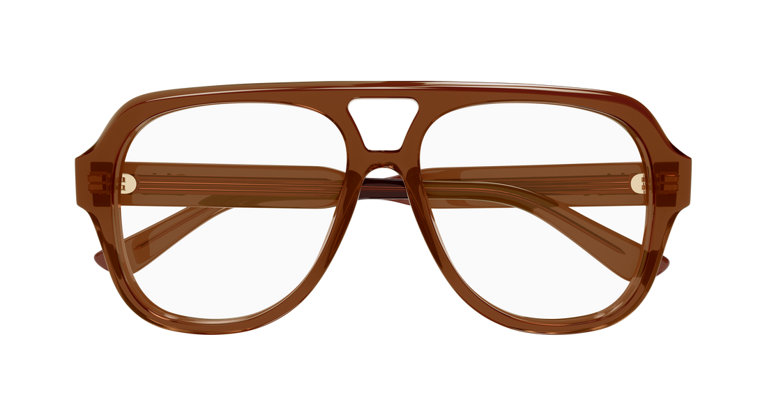 Gafas graduadas chloé ch0339o 003 marron pilot/navigator femenino talla 56mm - Vista de detalle