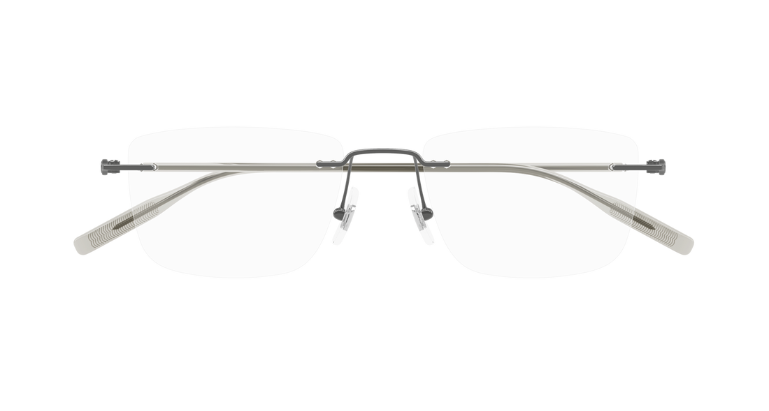 Occhiali da vista montblanc mb0431o 001 plateado rectangular / squared masculino taglia 53mm - Vista dettagliata