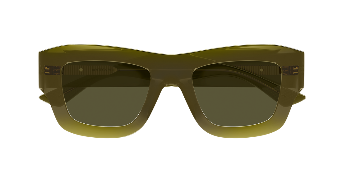 Óculos de sol bottega veneta bv1357s 005 verde rectangular / squared femenino tamanho 50mm - Vista de detalhe